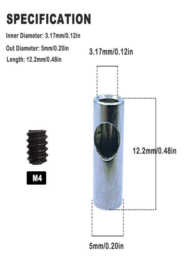 HOPLEX Stainless Steel 3.175mm/0.125inch to 5mm/0.196inch Coupler Shaft Motor Pinion Reducer Sleeve Adapter for Converting RC Motor 3650 550 540 Pinion Gears - Image 2
